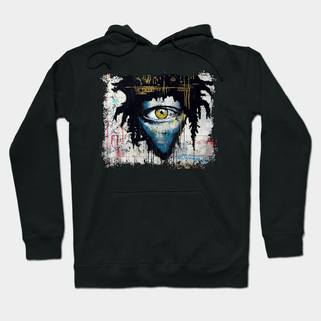 All Seeing Eye Basuiat Street Art Style Hoodie by TeeTrendz